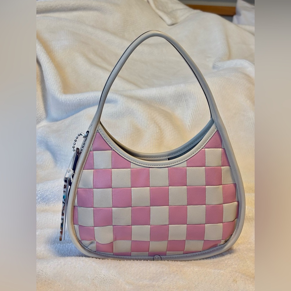 Chic Coachtopia Bubblegum/Ivory Checkered Ergo Shoulder Bag